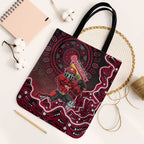 Melbourne Renegades Cricket Mascot Tote Bag Aboriginal Dot Art Red And Black Tribal Pattern