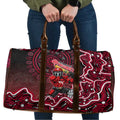 Melbourne Renegades Cricket Mascot Travel Bag Aboriginal Dot Art Red And Black Tribal Pattern