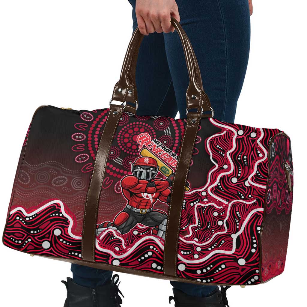 Melbourne Renegades Cricket Mascot Travel Bag Aboriginal Dot Art Red And Black Tribal Pattern