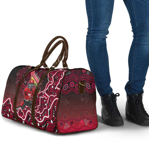 Melbourne Renegades Cricket Mascot Travel Bag Aboriginal Dot Art Red And Black Tribal Pattern