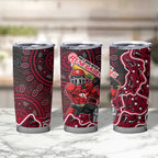 Melbourne Renegades Cricket Mascot Tumbler Cup Aboriginal Dot Art Red And Black Tribal Pattern