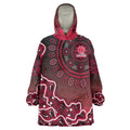 Melbourne Renegades Cricket Mascot Wearable Blanket Hoodie Aboriginal Dot Art Red And Black Tribal Pattern