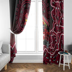 Melbourne Renegades Cricket Mascot Window Curtain Aboriginal Dot Art Red And Black Tribal Pattern