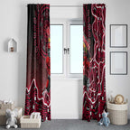 Melbourne Renegades Cricket Mascot Window Curtain Aboriginal Dot Art Red And Black Tribal Pattern