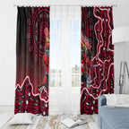 Melbourne Renegades Cricket Mascot Window Curtain Aboriginal Dot Art Red And Black Tribal Pattern