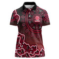 Melbourne Renegades Cricket Mascot Women Polo Shirt Aboriginal Dot Art Red And Black Tribal Pattern