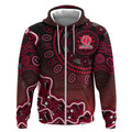 Melbourne Renegades Cricket Mascot Zip Hoodie Aboriginal Dot Art Red And Black Tribal Pattern