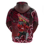 Melbourne Renegades Cricket Mascot Zip Hoodie Aboriginal Dot Art Red And Black Tribal Pattern