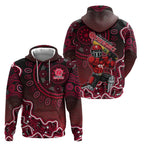 Melbourne Renegades Cricket Mascot Zip Hoodie Aboriginal Dot Art Red And Black Tribal Pattern