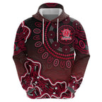 Melbourne Renegades Cricket Mascot Zip Hoodie Aboriginal Dot Art Red And Black Tribal Pattern