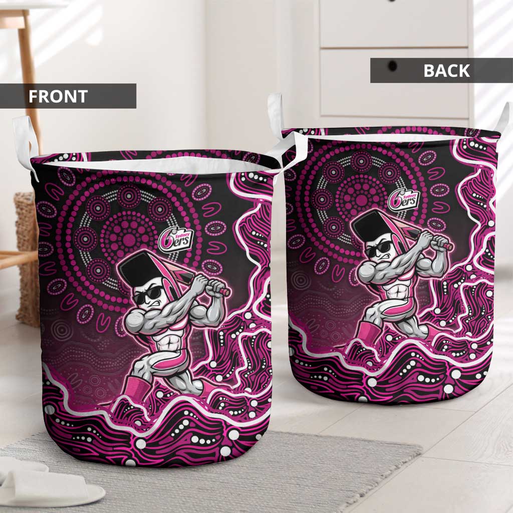 Sydney Sixers Cricket Mascot Laundry Basket Aboriginal Dot Art Pink And Black Tribal Pattern