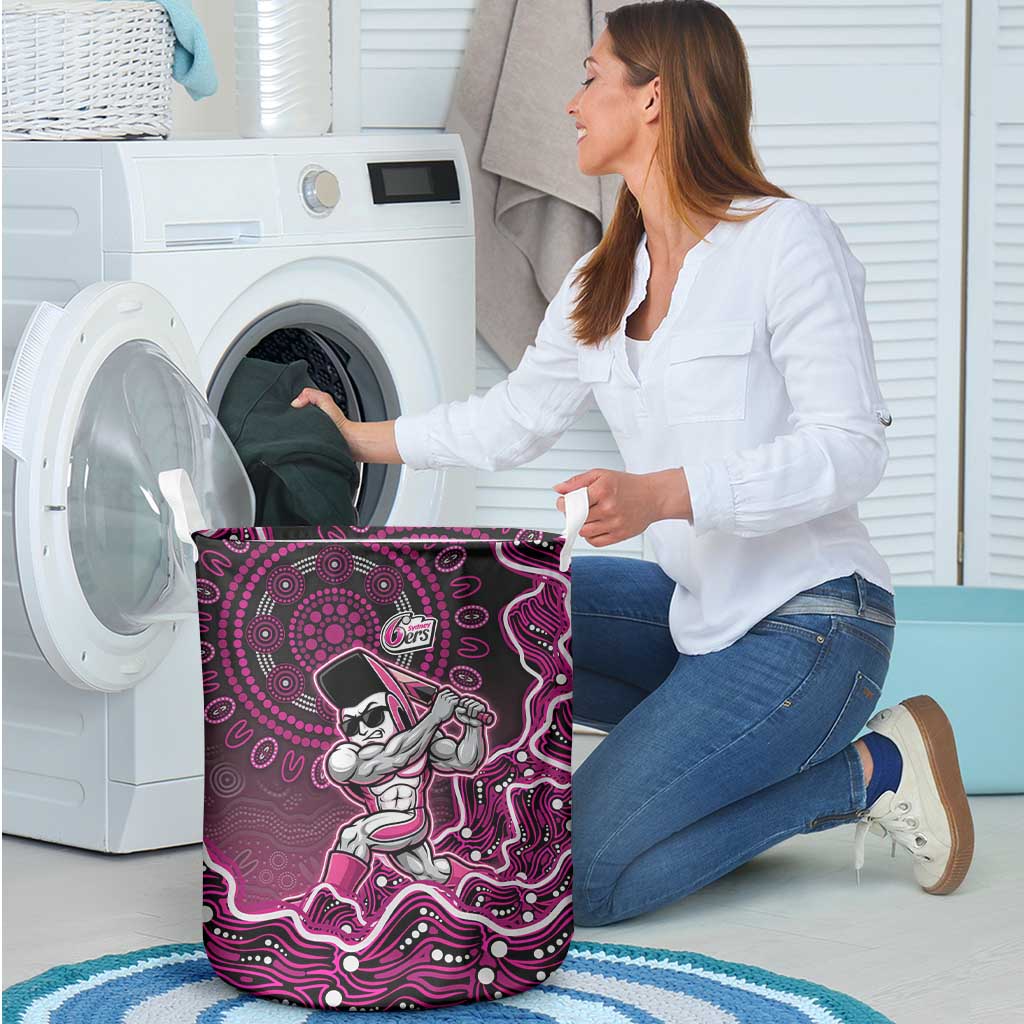 Sydney Sixers Cricket Mascot Laundry Basket Aboriginal Dot Art Pink And Black Tribal Pattern