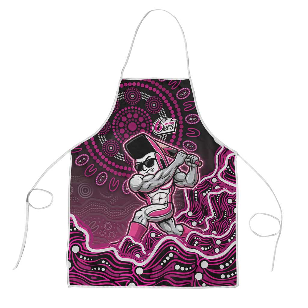 Sydney Sixers Cricket Mascot Apron Aboriginal Dot Art Pink And Black Tribal Pattern