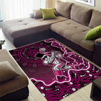 Sydney Sixers Cricket Mascot Area Rug Aboriginal Dot Art Pink And Black Tribal Pattern