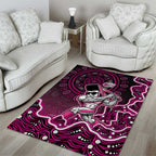 Sydney Sixers Cricket Mascot Area Rug Aboriginal Dot Art Pink And Black Tribal Pattern