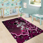 Sydney Sixers Cricket Mascot Area Rug Aboriginal Dot Art Pink And Black Tribal Pattern