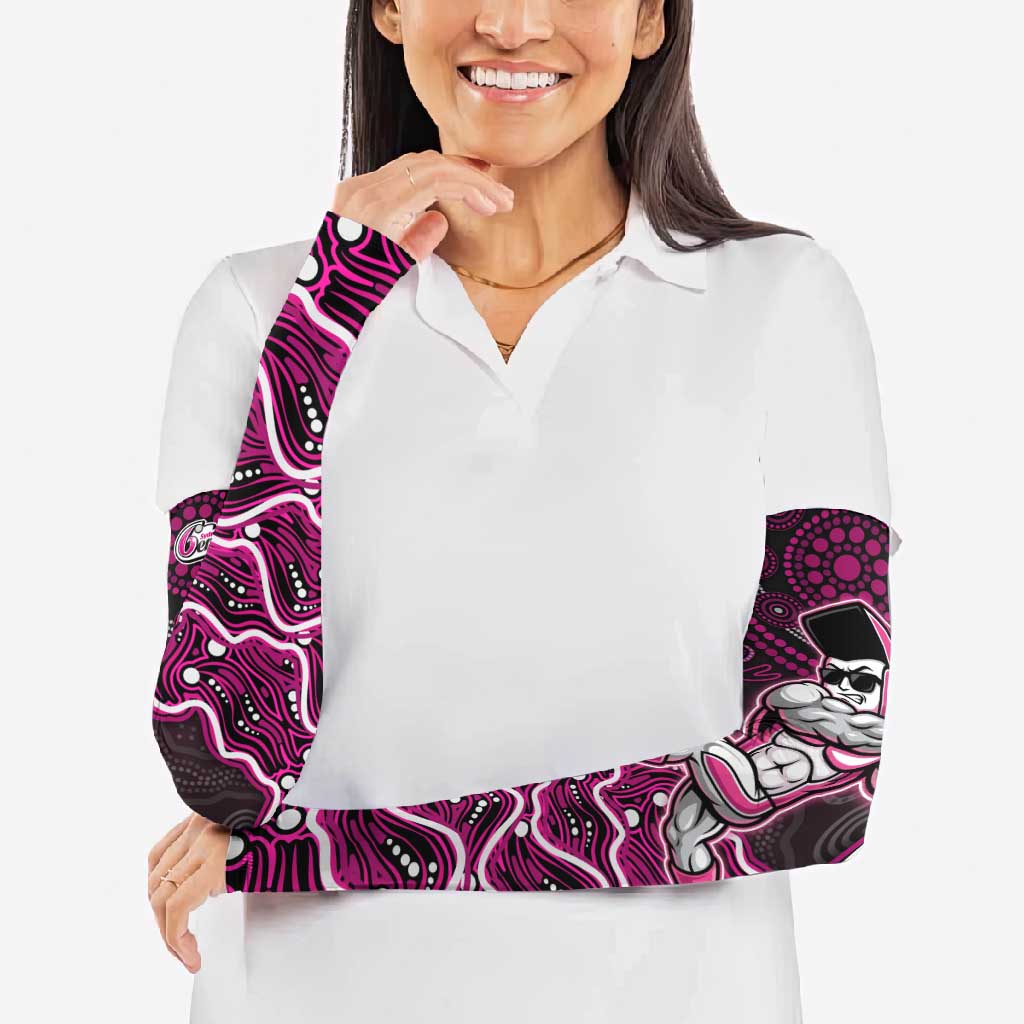 Sydney Sixers Cricket Mascot Arm Sleeves Aboriginal Dot Art Pink And Black Tribal Pattern