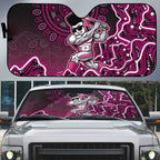 Sydney Sixers Cricket Mascot Auto Sun Shade Aboriginal Dot Art Pink And Black Tribal Pattern