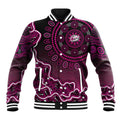 Sydney Sixers Cricket Mascot Baseball Jacket Aboriginal Dot Art Pink And Black Tribal Pattern