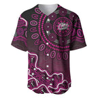Sydney Sixers Cricket Mascot Baseball Jersey Aboriginal Dot Art Pink And Black Tribal Pattern