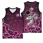 Sydney Sixers Cricket Mascot Basketball Jersey Aboriginal Dot Art Pink And Black Tribal Pattern