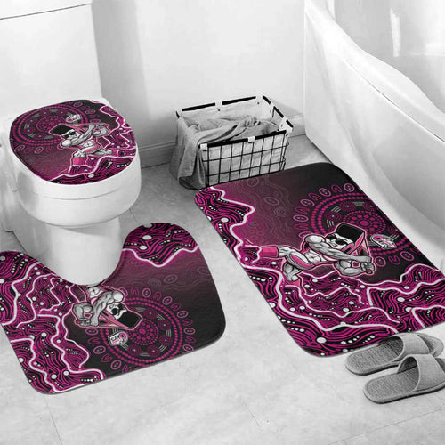 Sydney Sixers Cricket Mascot Bathroom Set Aboriginal Dot Art Pink And Black Tribal Pattern