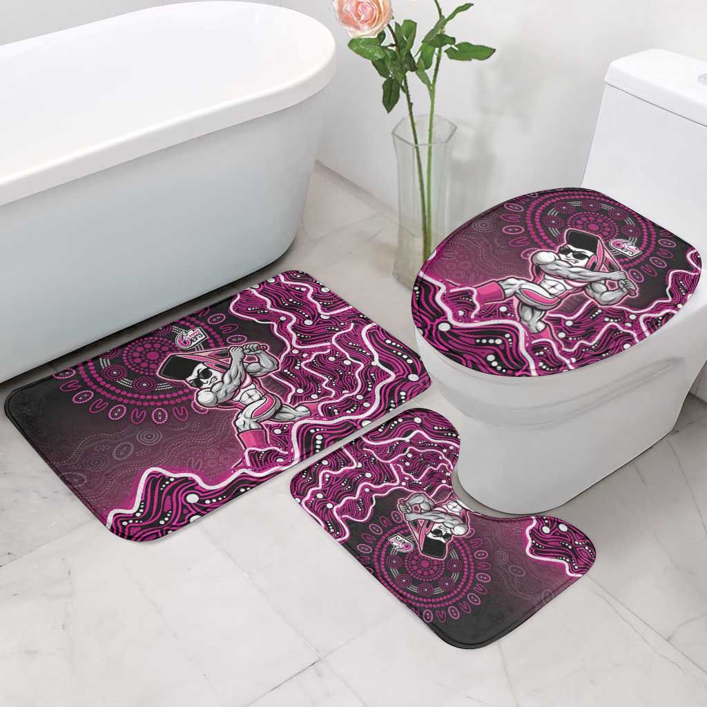 Sydney Sixers Cricket Mascot Bathroom Set Aboriginal Dot Art Pink And Black Tribal Pattern