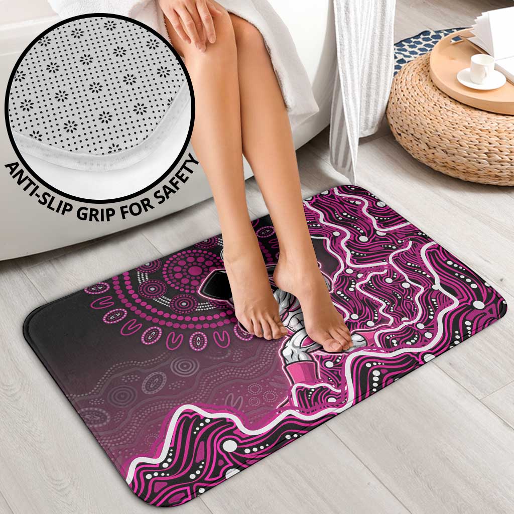 Sydney Sixers Cricket Mascot Bathroom Set Aboriginal Dot Art Pink And Black Tribal Pattern