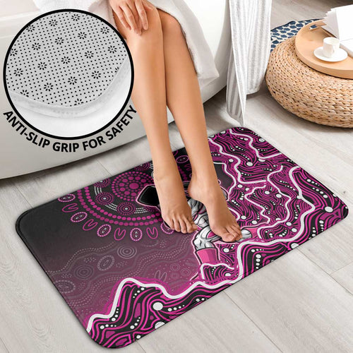 Sydney Sixers Cricket Mascot Bathroom Set Aboriginal Dot Art Pink And Black Tribal Pattern