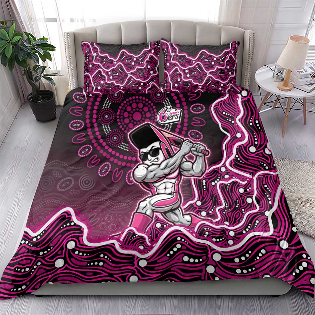 Sydney Sixers Cricket Mascot Bedding Set Aboriginal Dot Art Pink And Black Tribal Pattern