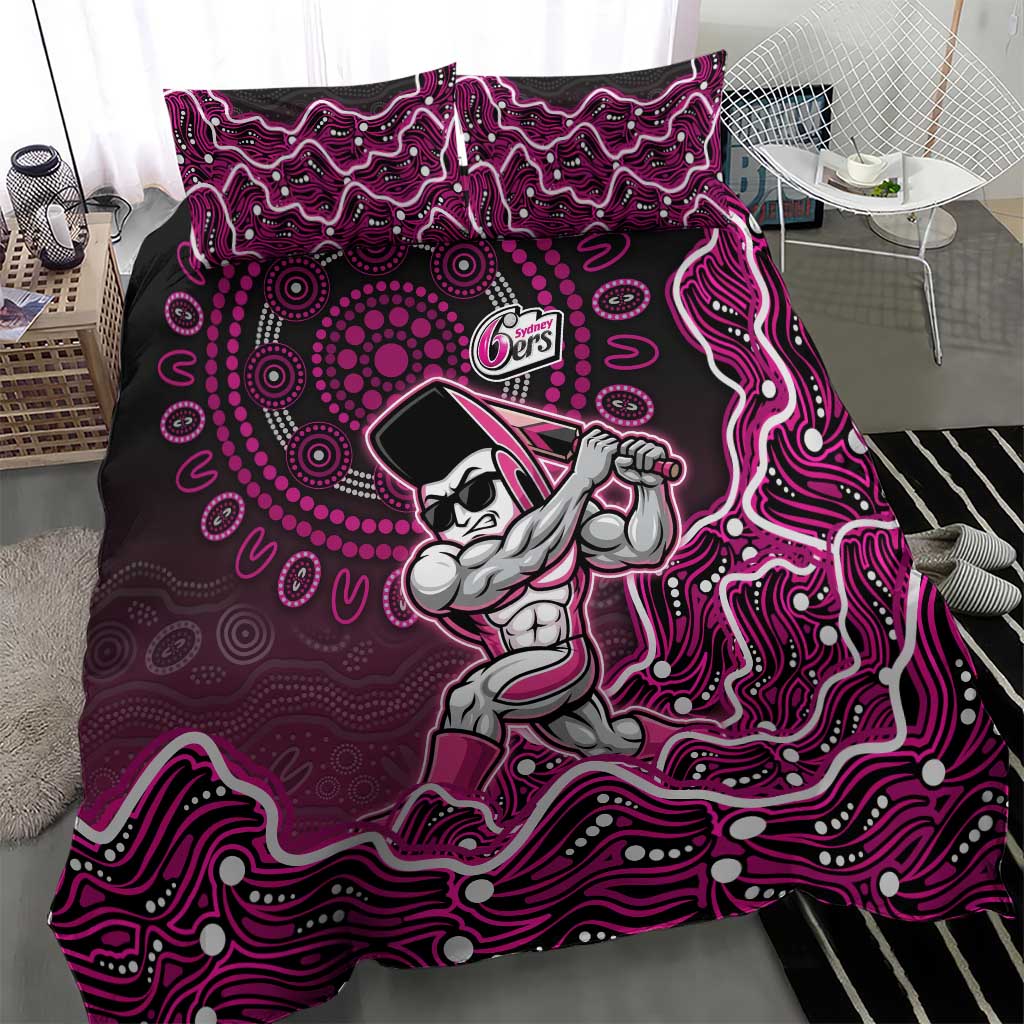 Sydney Sixers Cricket Mascot Bedding Set Aboriginal Dot Art Pink And Black Tribal Pattern