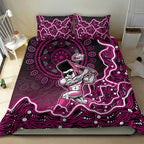 Sydney Sixers Cricket Mascot Bedding Set Aboriginal Dot Art Pink And Black Tribal Pattern