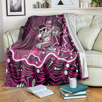 Sydney Sixers Cricket Mascot Blanket Aboriginal Dot Art Pink And Black Tribal Pattern