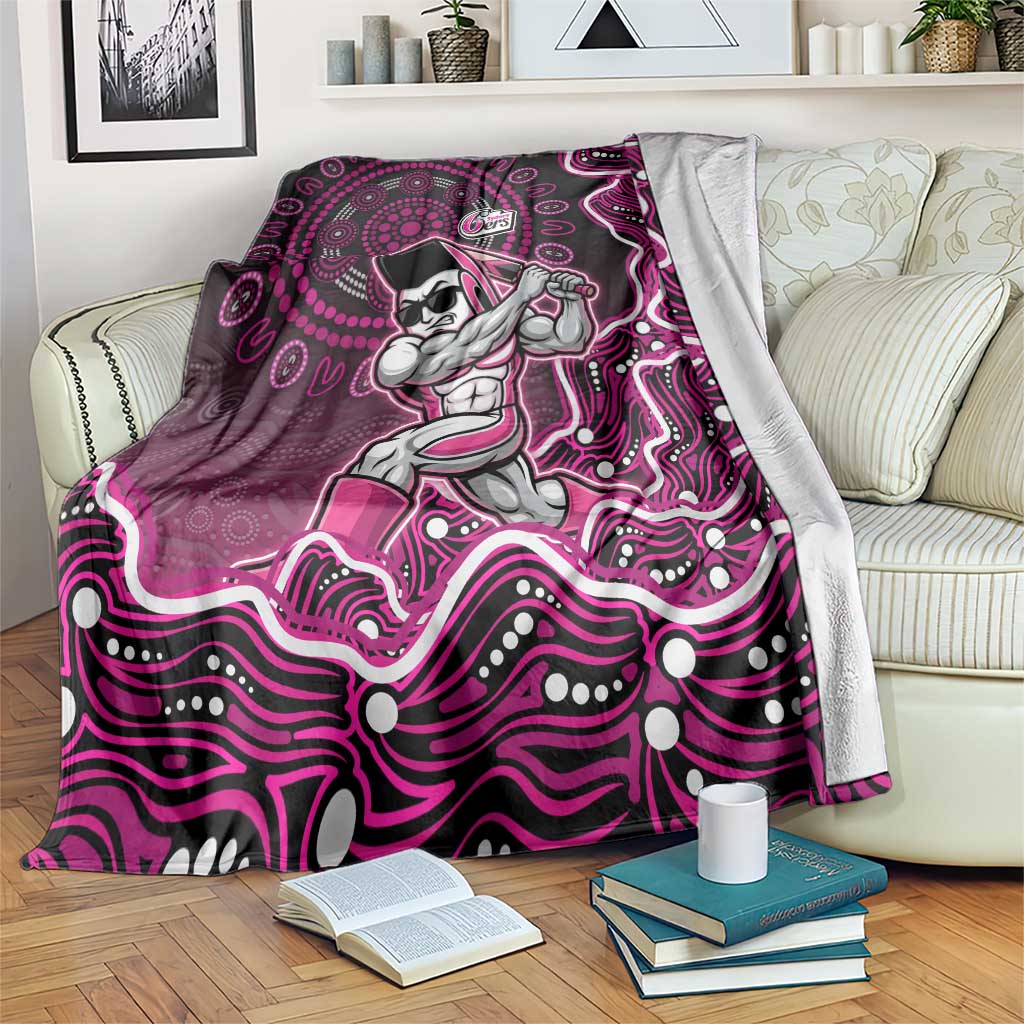 Sydney Sixers Cricket Mascot Blanket Aboriginal Dot Art Pink And Black Tribal Pattern