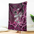 Sydney Sixers Cricket Mascot Blanket Aboriginal Dot Art Pink And Black Tribal Pattern