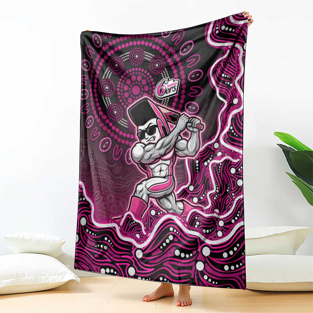Sydney Sixers Cricket Mascot Blanket Aboriginal Dot Art Pink And Black Tribal Pattern