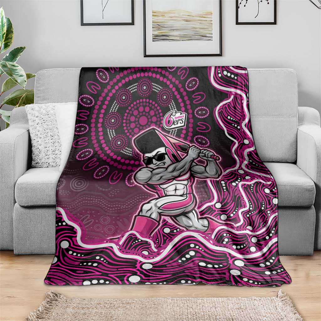 Sydney Sixers Cricket Mascot Blanket Aboriginal Dot Art Pink And Black Tribal Pattern