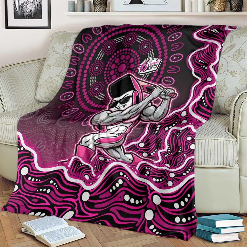 Sydney Sixers Cricket Mascot Blanket Aboriginal Dot Art Pink And Black Tribal Pattern
