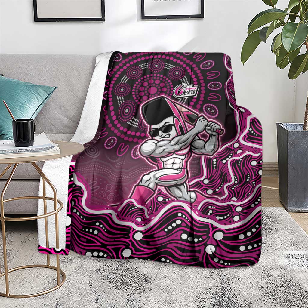 Sydney Sixers Cricket Mascot Blanket Aboriginal Dot Art Pink And Black Tribal Pattern