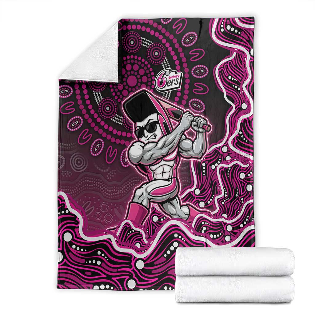 Sydney Sixers Cricket Mascot Blanket Aboriginal Dot Art Pink And Black Tribal Pattern