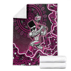Sydney Sixers Cricket Mascot Blanket Aboriginal Dot Art Pink And Black Tribal Pattern