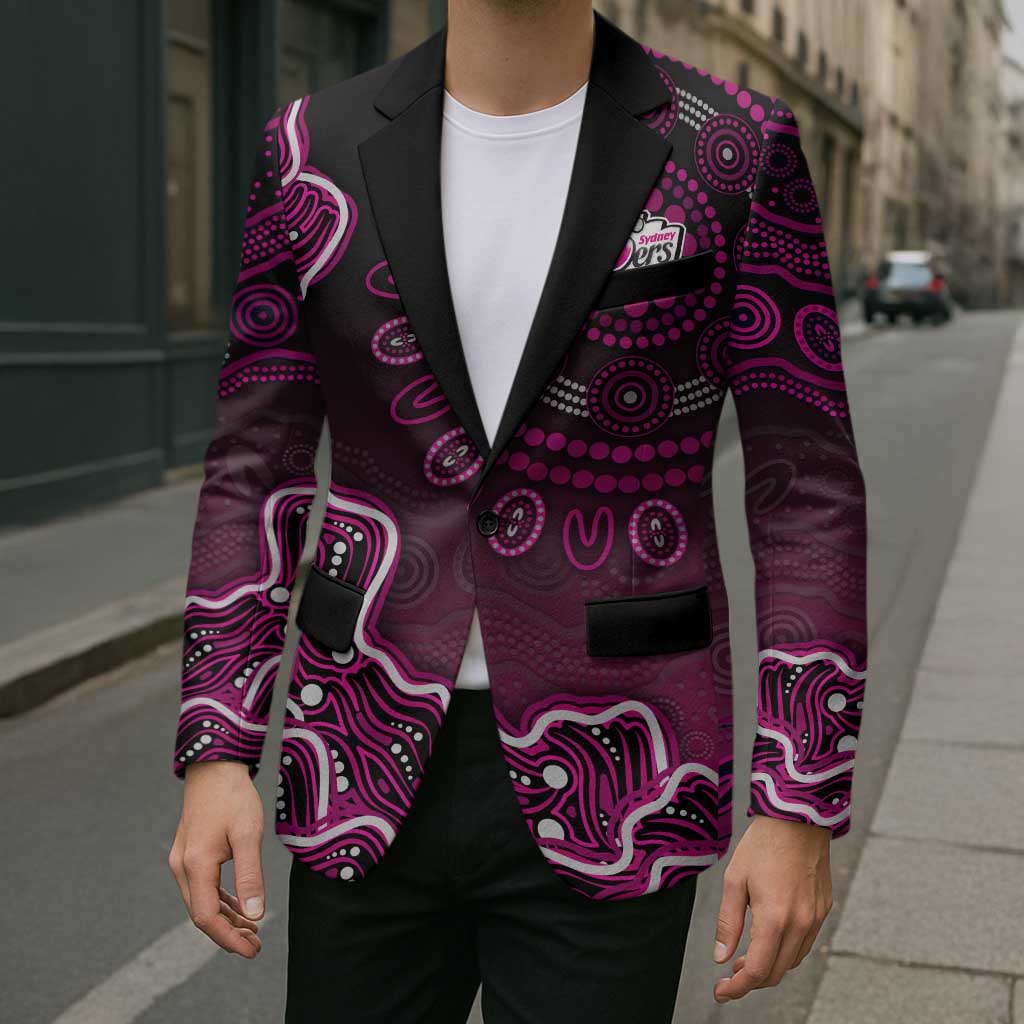 Sydney Sixers Cricket Mascot Blazer Aboriginal Dot Art Pink And Black Tribal Pattern