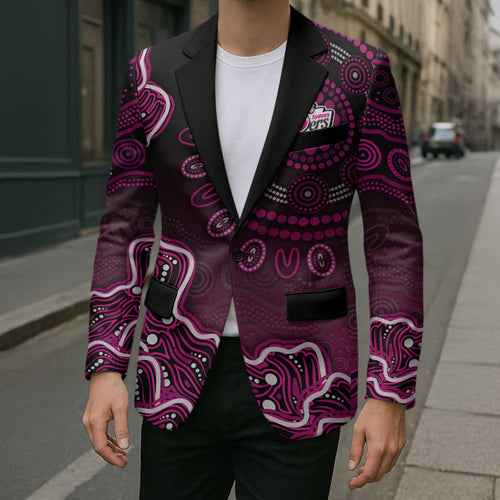Sydney Sixers Cricket Mascot Blazer Aboriginal Dot Art Pink And Black Tribal Pattern