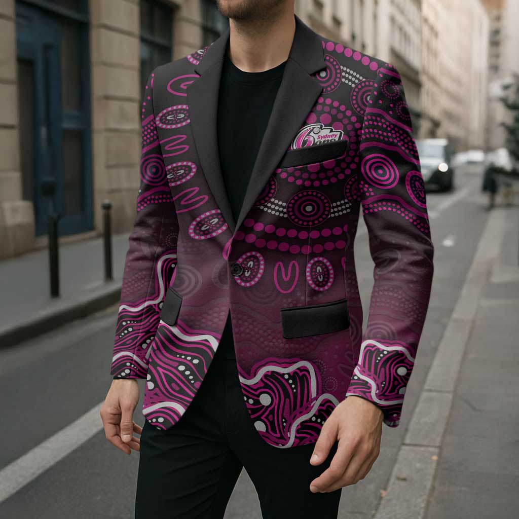 Sydney Sixers Cricket Mascot Blazer Aboriginal Dot Art Pink And Black Tribal Pattern
