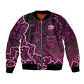 Sydney Sixers Cricket Mascot Bomber Jacket Aboriginal Dot Art Pink And Black Tribal Pattern