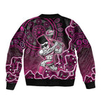 Sydney Sixers Cricket Mascot Bomber Jacket Aboriginal Dot Art Pink And Black Tribal Pattern