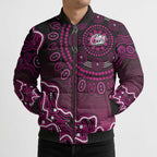 Sydney Sixers Cricket Mascot Bomber Puffer Jacket Aboriginal Dot Art Pink And Black Tribal Pattern