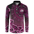 Sydney Sixers Cricket Mascot Button Sweatshirt Aboriginal Dot Art Pink And Black Tribal Pattern