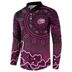 Sydney Sixers Cricket Mascot Button Sweatshirt Aboriginal Dot Art Pink And Black Tribal Pattern