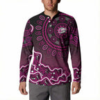 Sydney Sixers Cricket Mascot Button Sweatshirt Aboriginal Dot Art Pink And Black Tribal Pattern